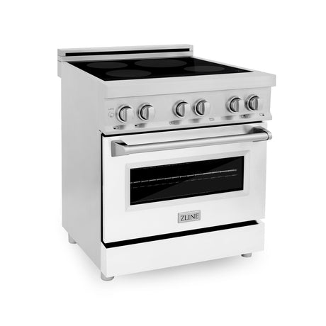 ZLINE 30" 4.0 cu. ft. Induction Range with a 4 Element Stove and Electric Oven in Stainless Steel (RAIND-30) [Color: White Matte] - (RAINDWM30)