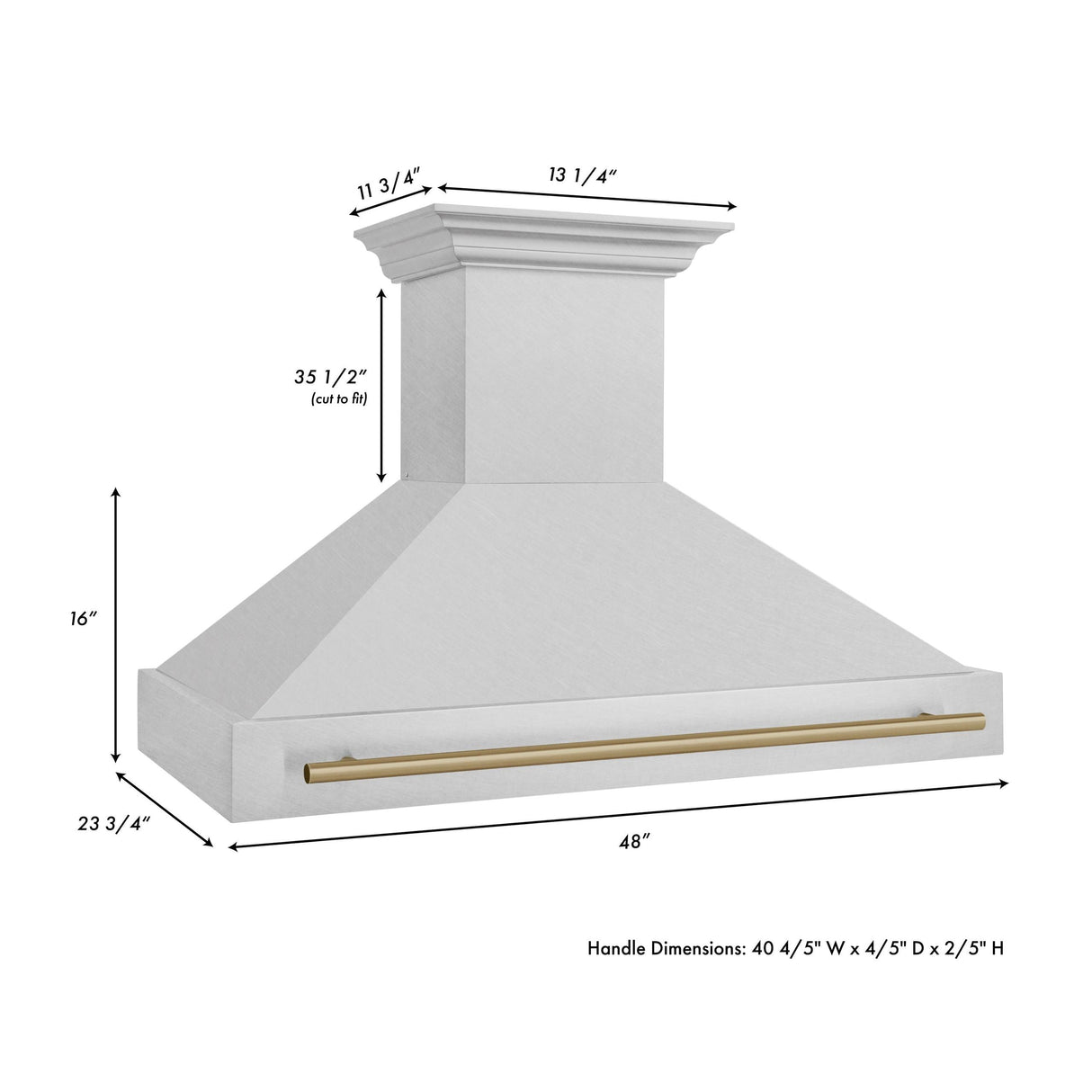 48 in. ZLINE Autograph Edition DuraSnow Stainless Steel Range Hood with DuraSnow Stainless Steel Shell (8654SNZ-48) [Color: Champagne Bronze] - (8654SNZ48CB)