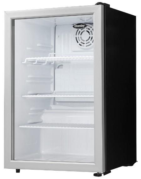 Danby 2.6 cu. ft. Compact Glass Door Fridge in Platinum - (DAG026A1BDB)