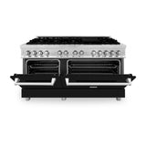 ZLINE 60 in. 7.4 cu. ft. Dual Fuel Range with Gas Stove and Electric Oven in Stainless Steel with Color Options (RA60) [Color: Stainless Steel with Brass Burners] - (RABR60)