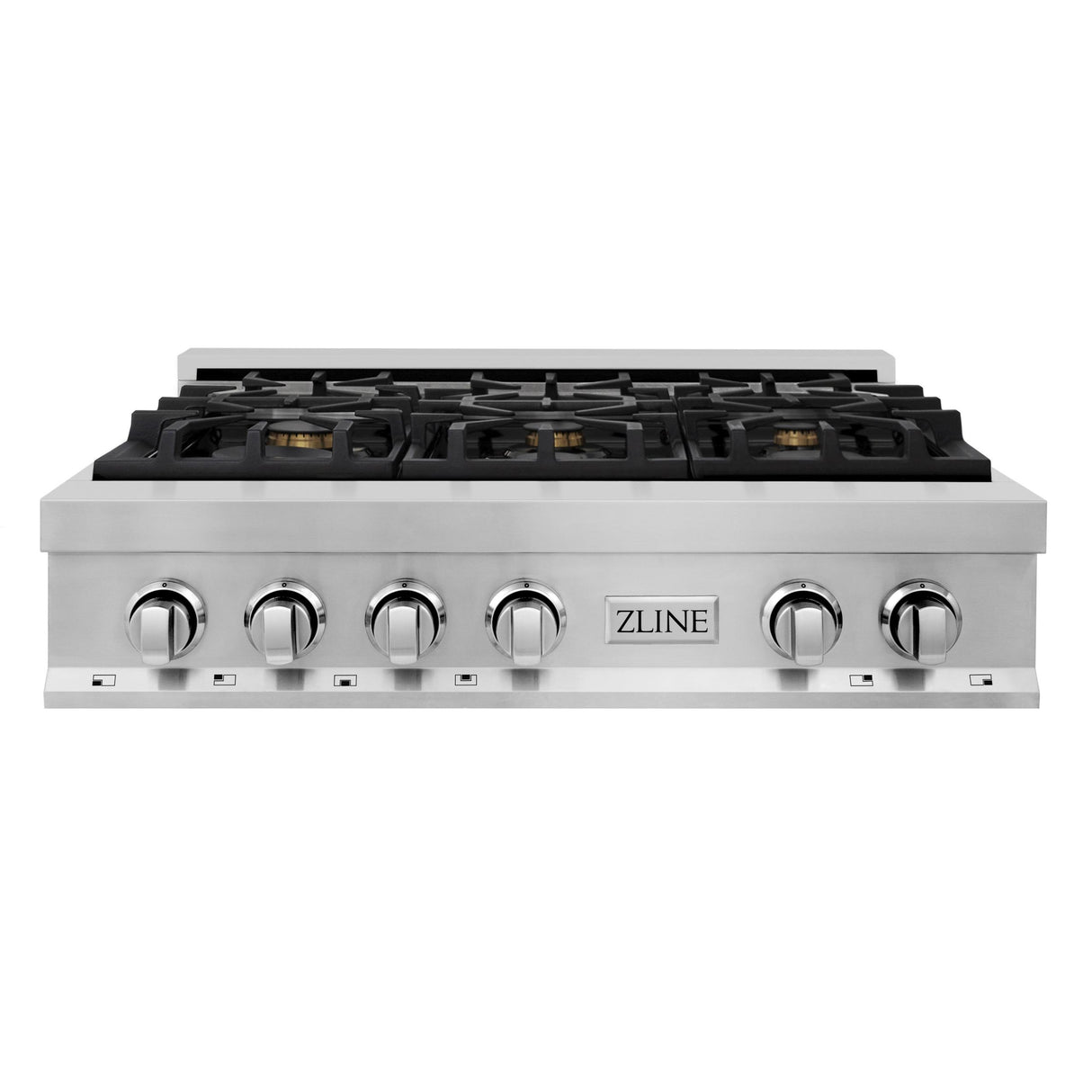 ZLINE 36" Porcelain Gas Stovetop with 6 Gas Brass Burners (RT-BR-36) [Color: Stainless Steel with Brass Burners] - (RTBR36)