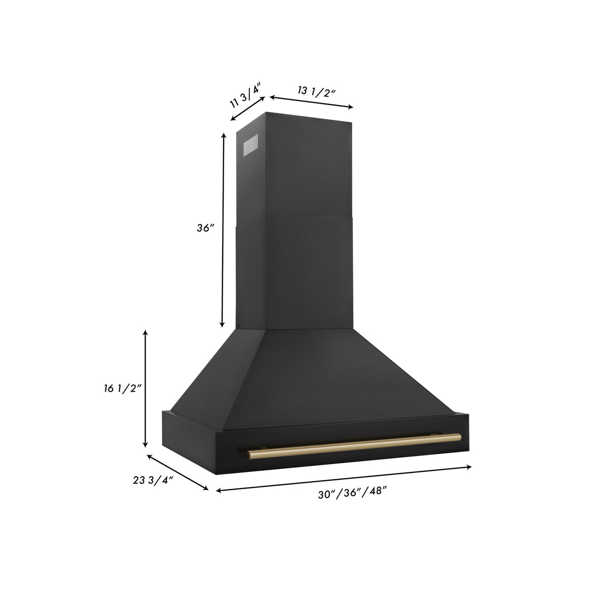 ZLINE 36 in. Autograph Edition Black Stainless Steel Range Hood with Handle (BS655Z-36) [Color: Champagne Bronze] - (BS655Z36CB)