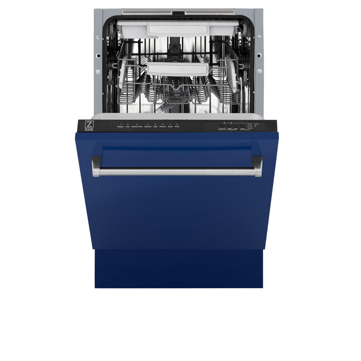 ZLINE 18" Tallac Series 3rd Rack Top Control Dishwasher with Traditional Handle, 51dBa [Color: Blue Gloss] - (DWVBG18)