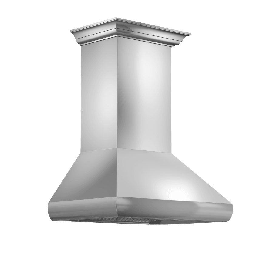 ZLINE Professional Convertible Vent Wall Mount Range Hood in Stainless Steel with Crown Molding (587CRN) - (587CRN36)