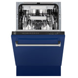 ZLINE 18" Tallac Series 3rd Rack Top Control Dishwasher with Traditional Handle, 51dBa [Color: Blue Gloss] - (DWVBG18)