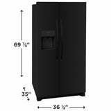 Frigidaire 25.6 Cu. Ft. 36" Standard Depth Side by Side Refrigerator - (FRSS2623AB)