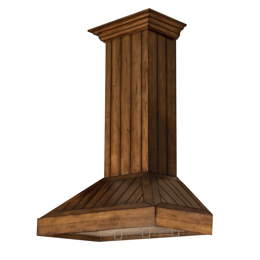 ZLINE Wooden Wall Mount Range Hood In Rustic Light Finish - Includes Motor (KPLL) - (KPLL36)