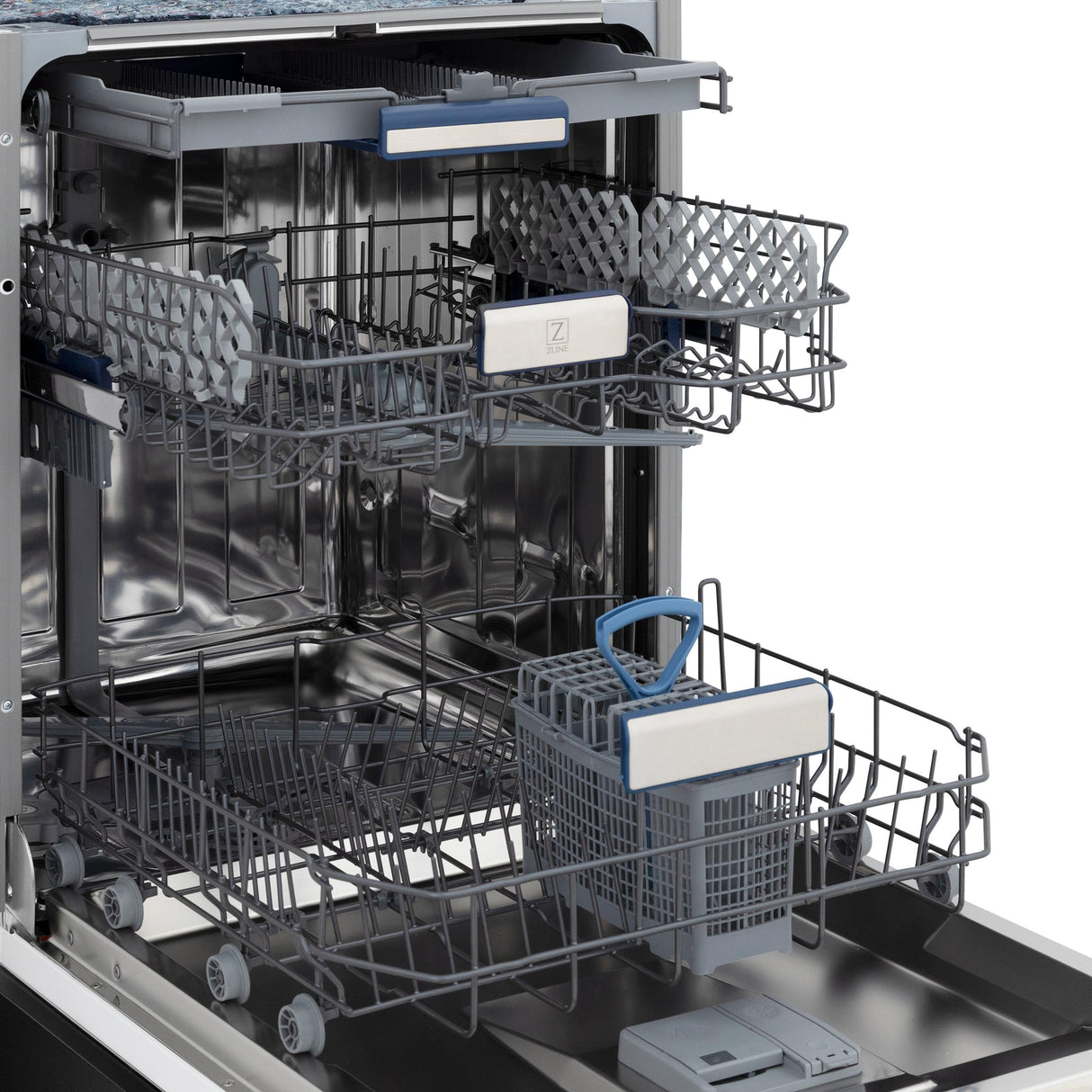 ZLINE 24" Tallac Series 3rd Rack Dishwasher with Traditional Handle, 51dBa (DWV-24) [Color: White Matte] - (DWVWM24)