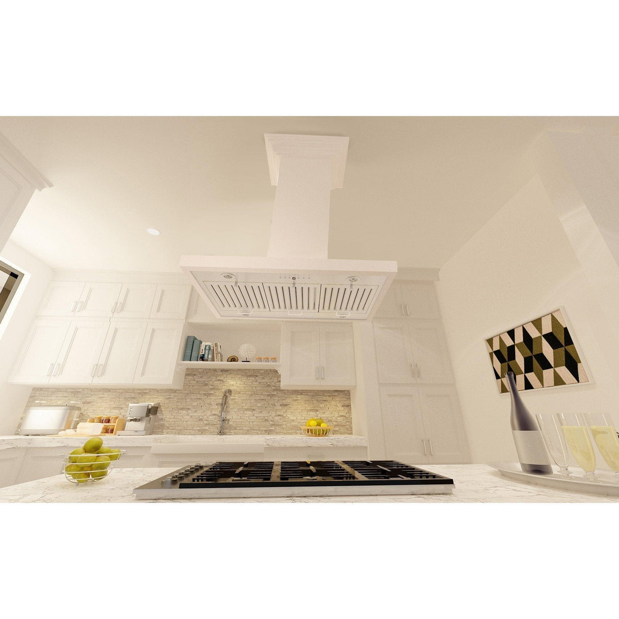 ZLINE Wooden Island Mount Range Hood in Cottage White (KBiTT) - (KBITT36)