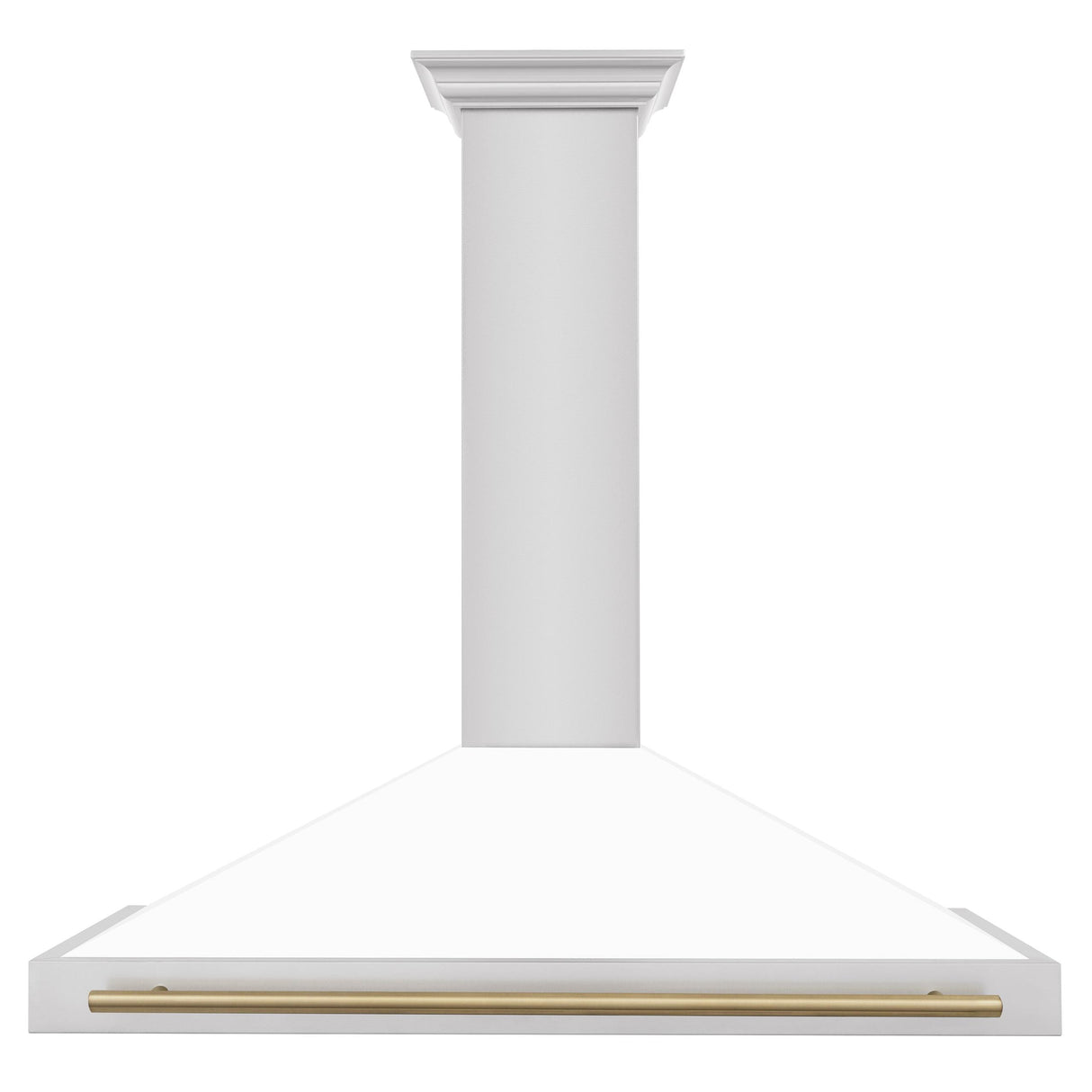 ZLINE 48 in. Autograph Edition Convertible Stainless Steel Range Hood with White Matte Shell and Champagne Bronze Accents (KB4STZ-WM48-CB) [Color: Champagne Bronze Accents] - (KB4STZWM48CB)