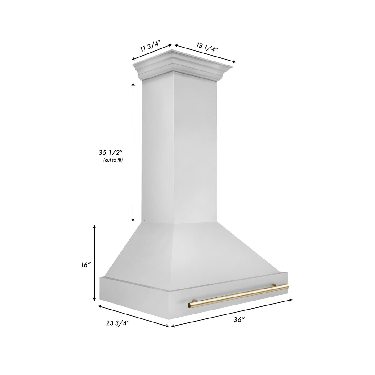 36 in. ZLINE Autograph Edition Stainless Steel Range Hood with Stainless Steel Shell and Handle (8654STZ-36) [Color: Gold] - (8654STZ36G)