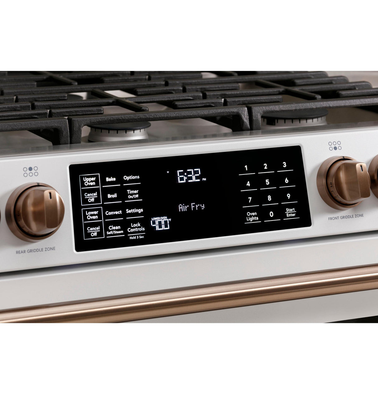 Caf(eback)(TM) 30" Smart Slide-In, Front-Control, Gas Double-Oven Range with Convection - (CGS750P4MW2)