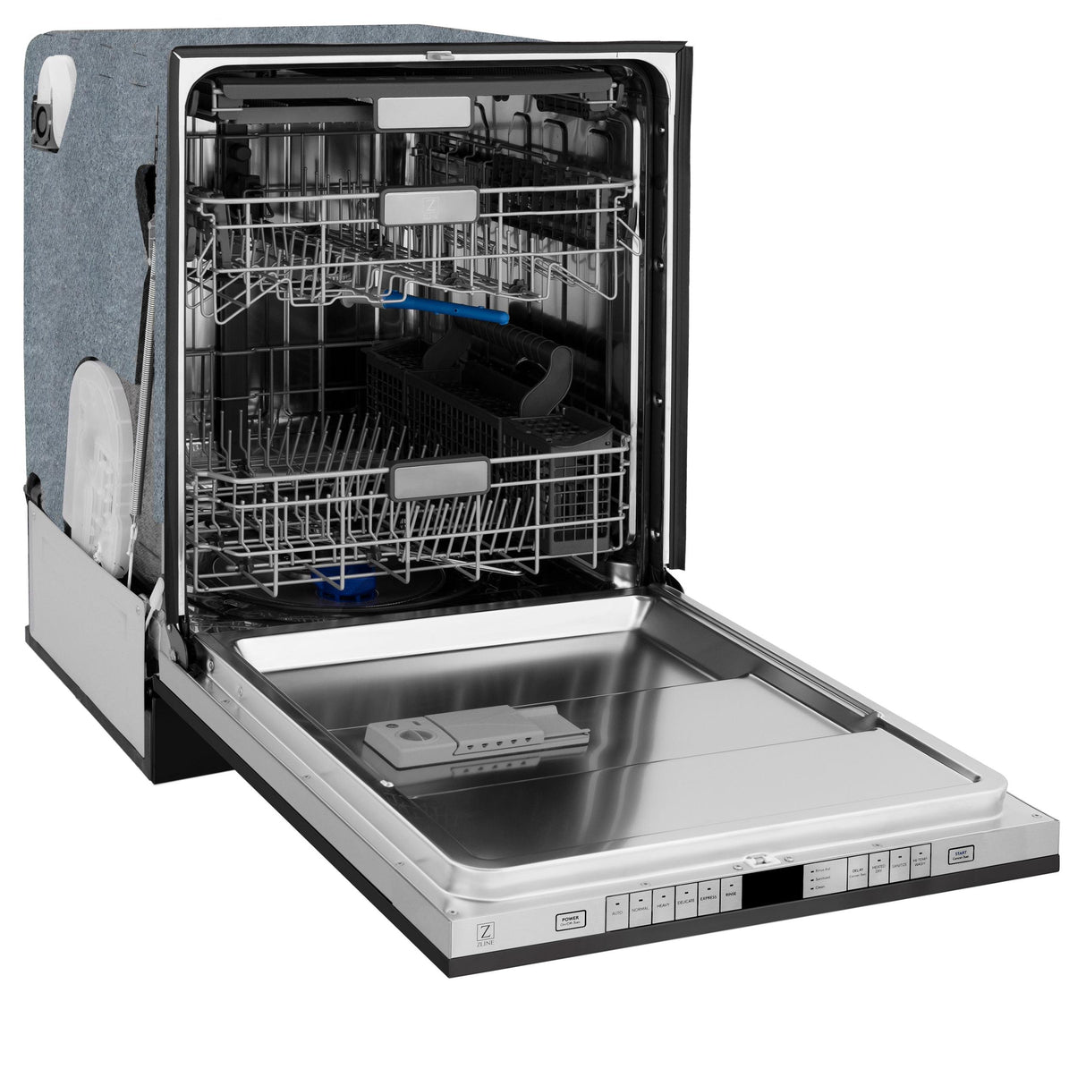 ZLINE 24" Monument Series 3rd Rack Top Touch Control Dishwasher with Stainless Steel Tub, 45dBa (DWMT-24) [Color: Black Stainless Steel] - (DWMTBS24)