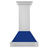 ZLINE 30 in. Stainless Steel Range Hood with Colored Shell Options and Stainless Steel Handle (8654STX-30) [Color: Blue Gloss] - (8654STXBG30)