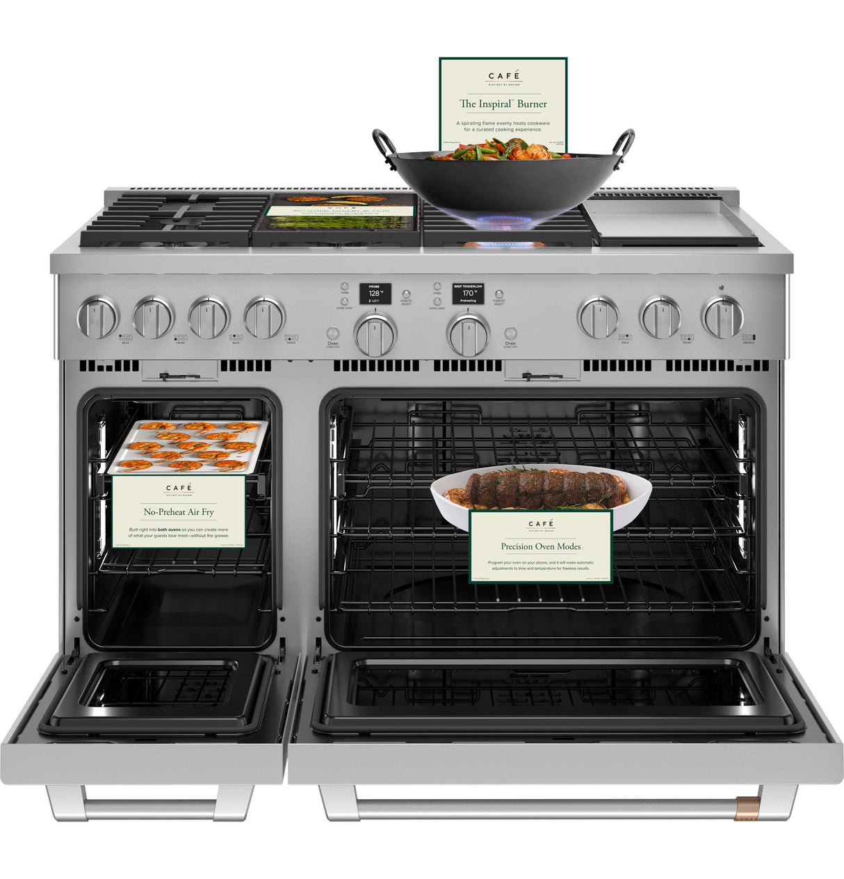 Caf(eback)(TM) 48" Smart Dual-Fuel Commercial-Style Range with 6 Burners and Griddle (Natural Gas) - (C2Y486P2TS1)