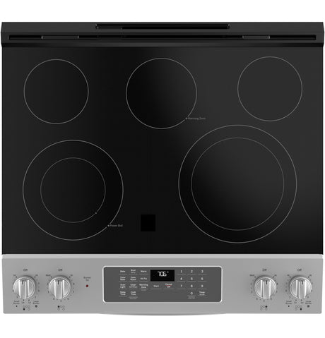 GE(R) 30" Slide-In Electric Convection Range with No Preheat Air Fry - (JS760SPSS)