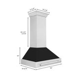 ZLINE 36 in. DuraSnow Stainless Steel Range Hood with DuraSnow Shell (8654SNX-36) [Color: Black Matte] - (8654SNXBLM36)