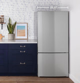 GE(R) ENERGY STAR(R) 17.7 Cu. Ft. Counter-Depth Bottom-Freezer Refrigerator - (GBE17HYRFS)