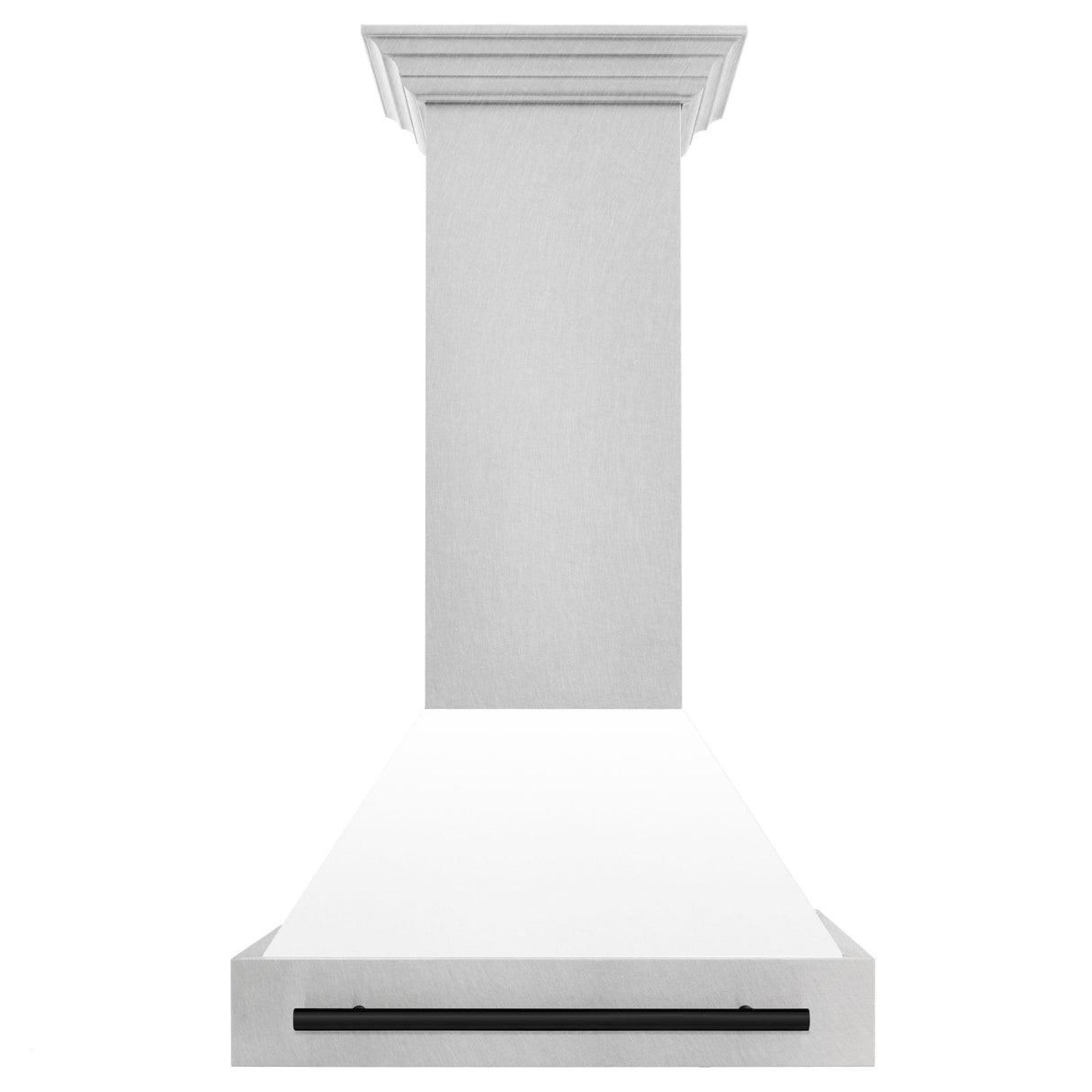 30 in. ZLINE Autograph Edition DuraSnow Stainless Steel Range Hood with White Matte Shell and Accented Handle (8654SNZ-WM30) [Color: Matte Black] - (8654SNZWM30MB)