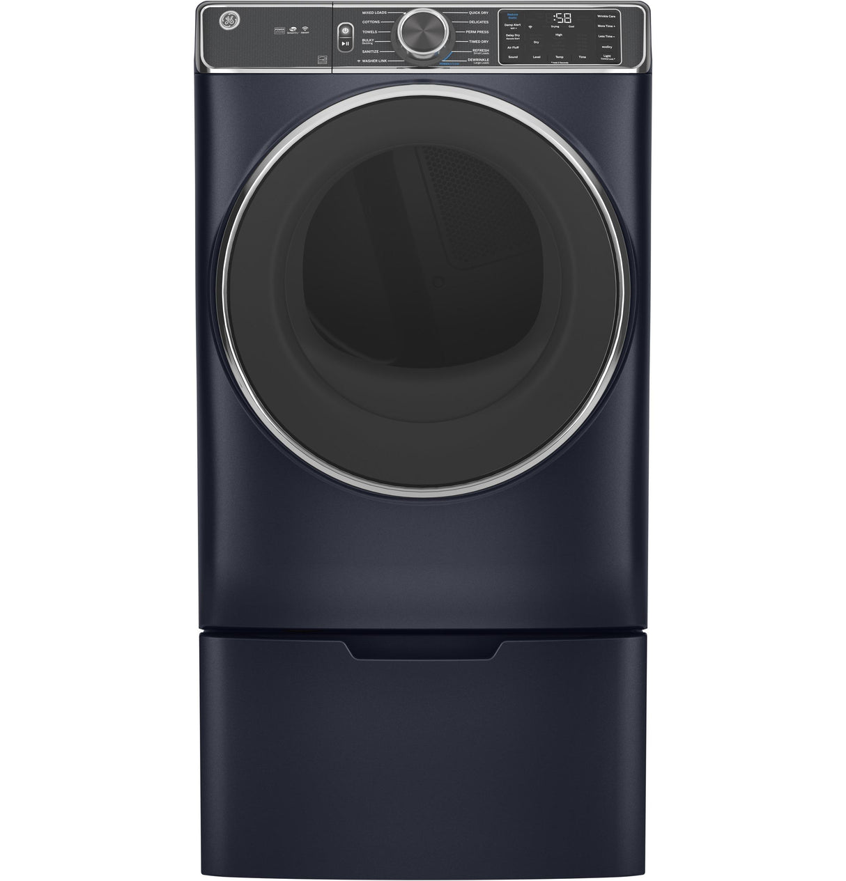 GE(R) ENERGY STAR(R) 7.8 cu. ft. Capacity Smart Front Load Electric Dryer with Steam and Sanitize Cycle - (GFD85ESPNRS)