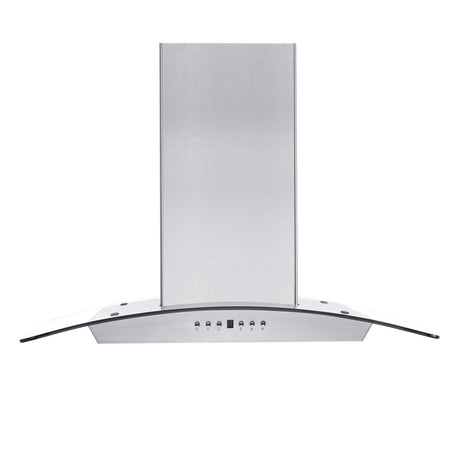 ZLINE Convertible Vent Wall Mount Range Hood in Stainless Steel & Glass with Crown Molding (KZCRN) - (KZCRN36)