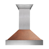 ZLINE Ducted DuraSnow Stainless Steel Range Hood with Hand-Hammered Copper Shell (8654HH) - (8654HH30)