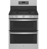 GE Profile(TM) 30" Free-Standing Gas Double Oven Convection Fingerprint Resistant Range with No Preheat Air Fry - (PGB965YPFS)