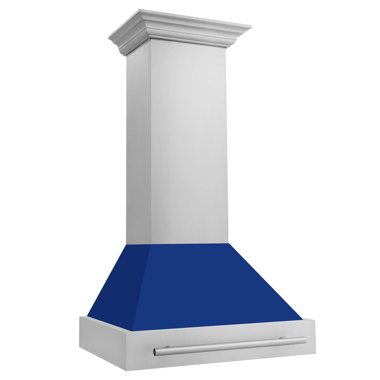 ZLINE 30 in. Stainless Steel Range Hood with Colored Shell Options and Stainless Steel Handle (8654STX-30) [Color: Blue Gloss] - (8654STXBG30)