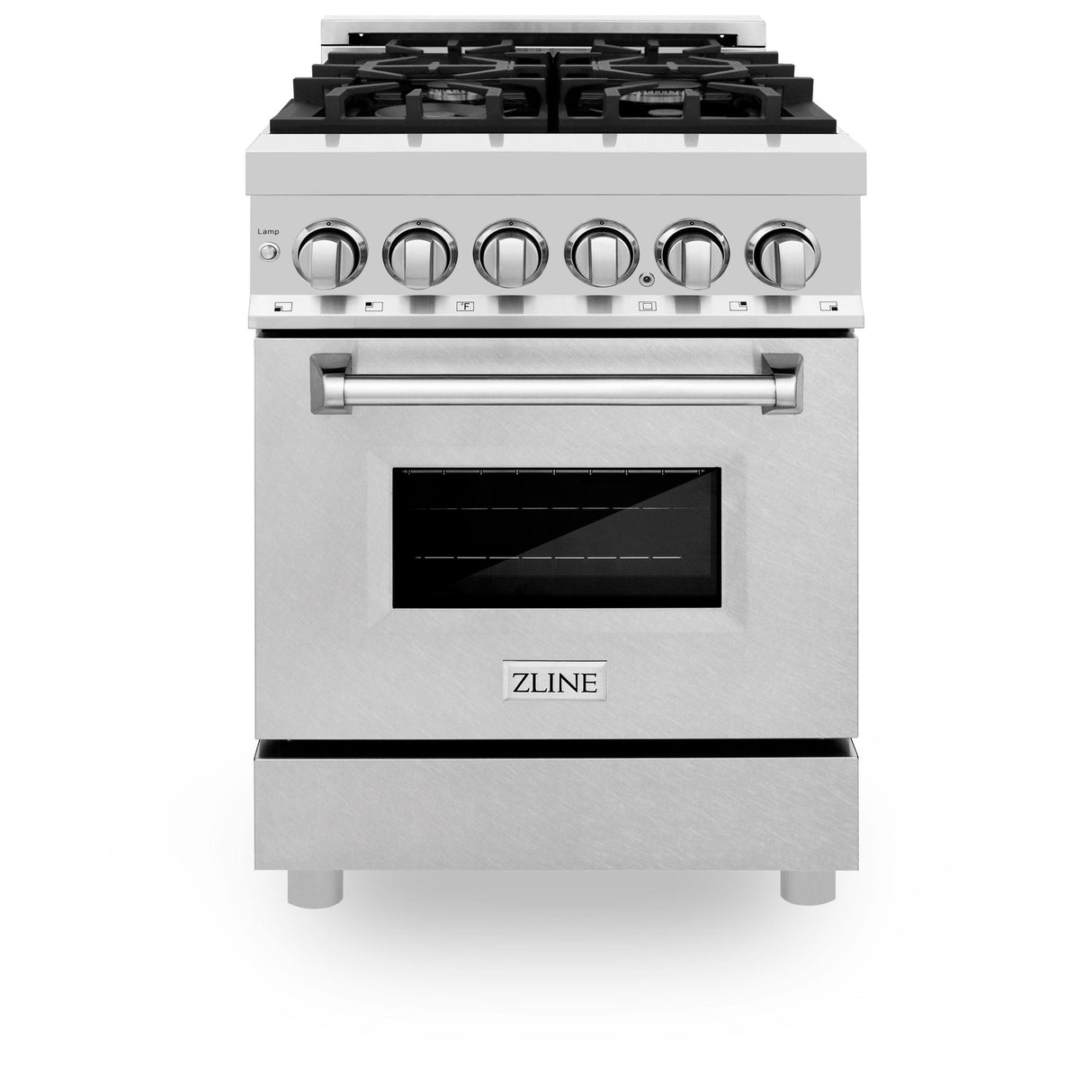 ZLINE 24 in. Professional Dual Fuel Range with Color Door Options (RA24) [Color: DuraSnow Stainless Steel Door] - (RASN24)