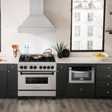 ZLINE Autograph Edition 36 in. 4.6 cu. ft. Dual Fuel Range with Gas Stove and Electric Oven in DuraSnow Stainless Steel with Accents (RASZ-SN-36) [Color: Matte Black] - (RASZSN36MB)