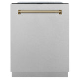 ZLINE Autograph Edition 24" 3rd Rack Top Touch Control Tall Tub Dishwasher in DuraSnow Stainless Steel with Accent Handle, 45dBa (DWMTZ-SN-24) [Color: Champagne Bronze] - (DWMTZSN24CB)