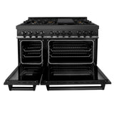 ZLINE 48 in. Black Stainless 6.0 cu. ft. 7 Gas Burner/Electric Oven Range (RAB-BR-48) - (RABBR48)