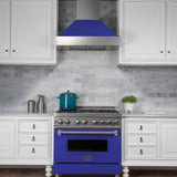 ZLINE Ducted DuraSnow Stainless Steel Range Hood with Blue Matte Shell (8654BM) - (8654BM30)