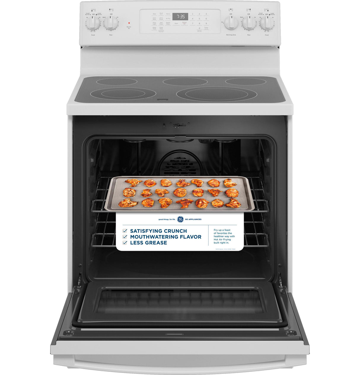 GE(R) 30" Free-Standing Electric Convection Range with No Preheat Air Fry - (JB735DPWW)