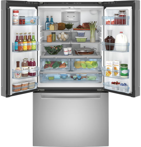 Haier ENERGY STAR(R) 27.0 Cu. Ft. Fingerprint Resistant French-Door Refrigerator - (QNE27JYMFS)