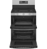 GE Profile(TM) 30" Free-Standing Gas Double Oven Convection Fingerprint Resistant Range with No Preheat Air Fry - (PGB965YPFS)