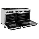 ZLINE Autograph Edition 60" 7.4 cu. ft. Dual Fuel Range with Gas Stove and Electric Oven in Stainless Steel with Accents (RAZ-60) [Color: Matte Black] - (RAZ60MB)