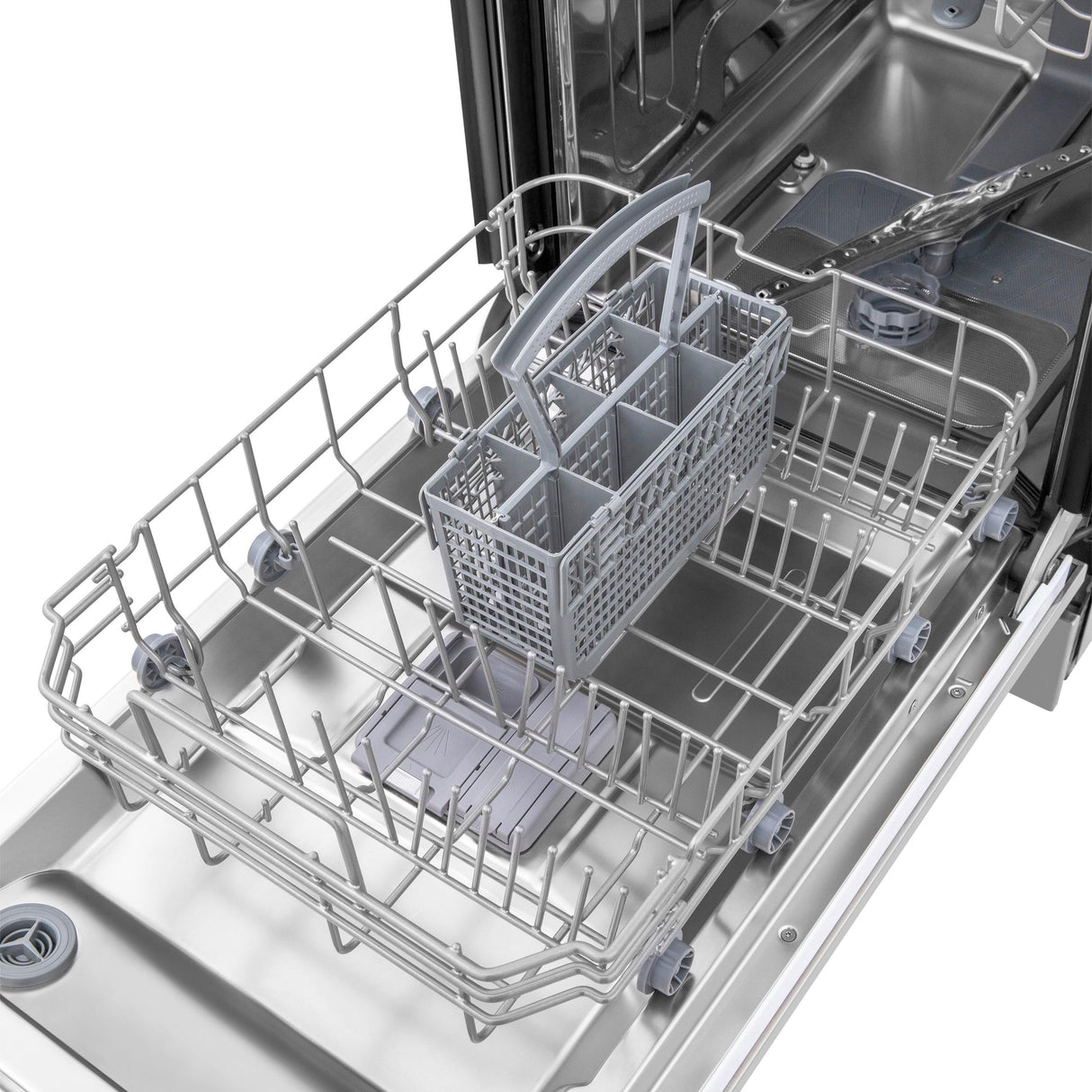 ZLINE 18 in. Compact Top Control Dishwasher with Stainless Steel Tub and Traditional Handle, 52dBa (DW-18) [Color: DuraSnow Stainless Steel] - (DWSNH18)