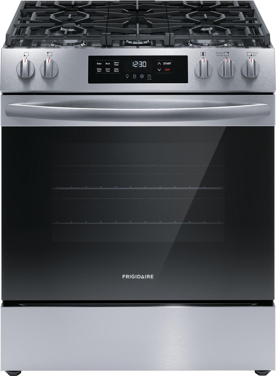 Frigidaire 30" Front Control Gas Range with Quick Boil - (FCFG3062AS)