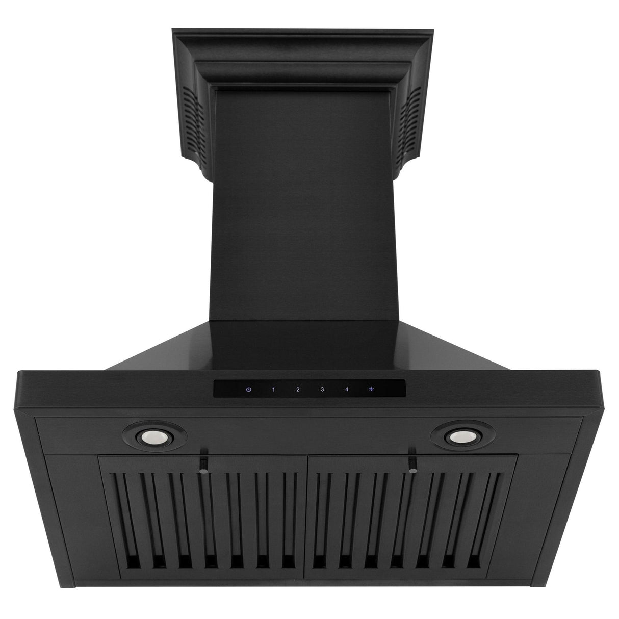 ZLINE Ducted Vent Wall Mount Range Hood in Black Stainless Steel with Built-in ZLINE CrownSound Bluetooth Speakers (BSKBNCRN-BT) - (BSKBNCRNBT24)