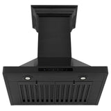 ZLINE Ducted Vent Wall Mount Range Hood in Black Stainless Steel with Built-in ZLINE CrownSound Bluetooth Speakers (BSKBNCRN-BT) - (BSKBNCRNBT24)