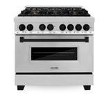 ZLINE Autograph Edition 36" 4.6 cu. ft. Dual Fuel Range with Gas Stove and Electric Oven in Stainless Steel with Accents (RAZ-36) [Color: Matte Black] - (RAZ36MB)