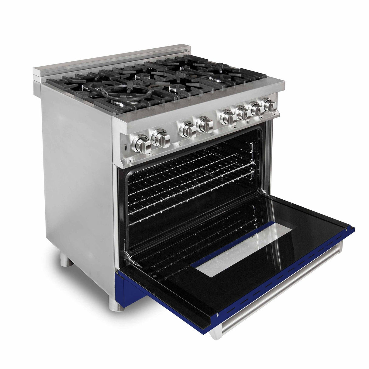 ZLINE 36 in. Dual Fuel Range with Gas Stove and Electric Oven in Stainless Steel (RA36) [Color: Black Matte] - (RABLM36)