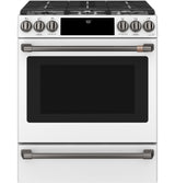 Caf(eback)(TM) 30" Smart Slide-In, Front-Control, Gas Range with Convection Oven - (CGS700P4MW2)