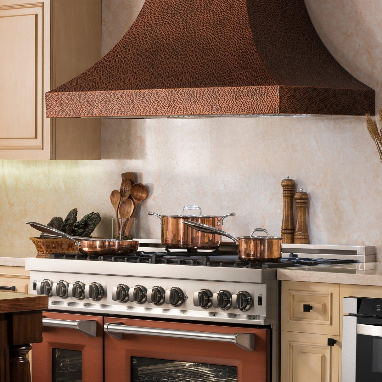 ZLINE Designer Series Hand-Hammered Copper Finish Wall Range Hood (8632H) - (8632H30)