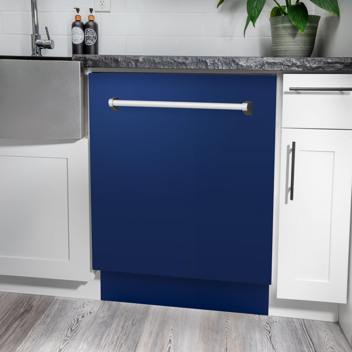 ZLINE 24" Tallac Series 3rd Rack Dishwasher with Traditional Handle, 51dBa (DWV-24) [Color: Blue Gloss] - (DWVBG24)