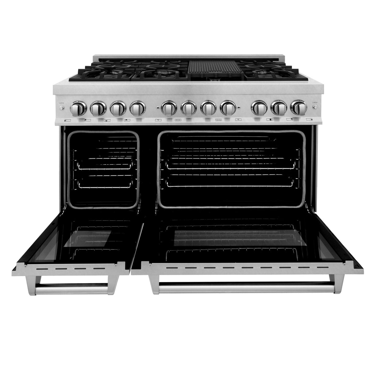 ZLINE 48 in. DuraSnow Stainless Steel 6.0 cu.ft. 7 Gas Burner/Electric Oven Range with Color Door Options (RAS-SN-48) [Color: DuraSnow Stainless Steel] - (RASSN48)