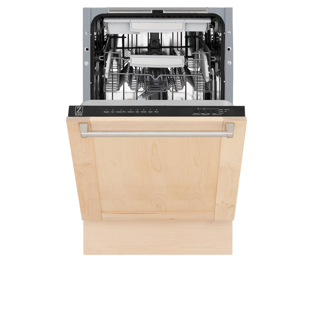 ZLINE 18" Tallac Series 3rd Rack Top Control Dishwasher with Traditional Handle, 51dBa [Color: Unfinished Wood] - (DWVUF18)