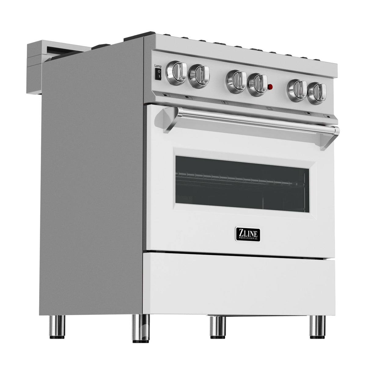 ZLINE 30 in. 4.0 cu. ft. Dual Fuel Range with Gas Stove and Electric Oven in All DuraSnow Stainless Steel with Color Door Options (RAS-SN-30) [Color: White Matte] - (RASWM30)