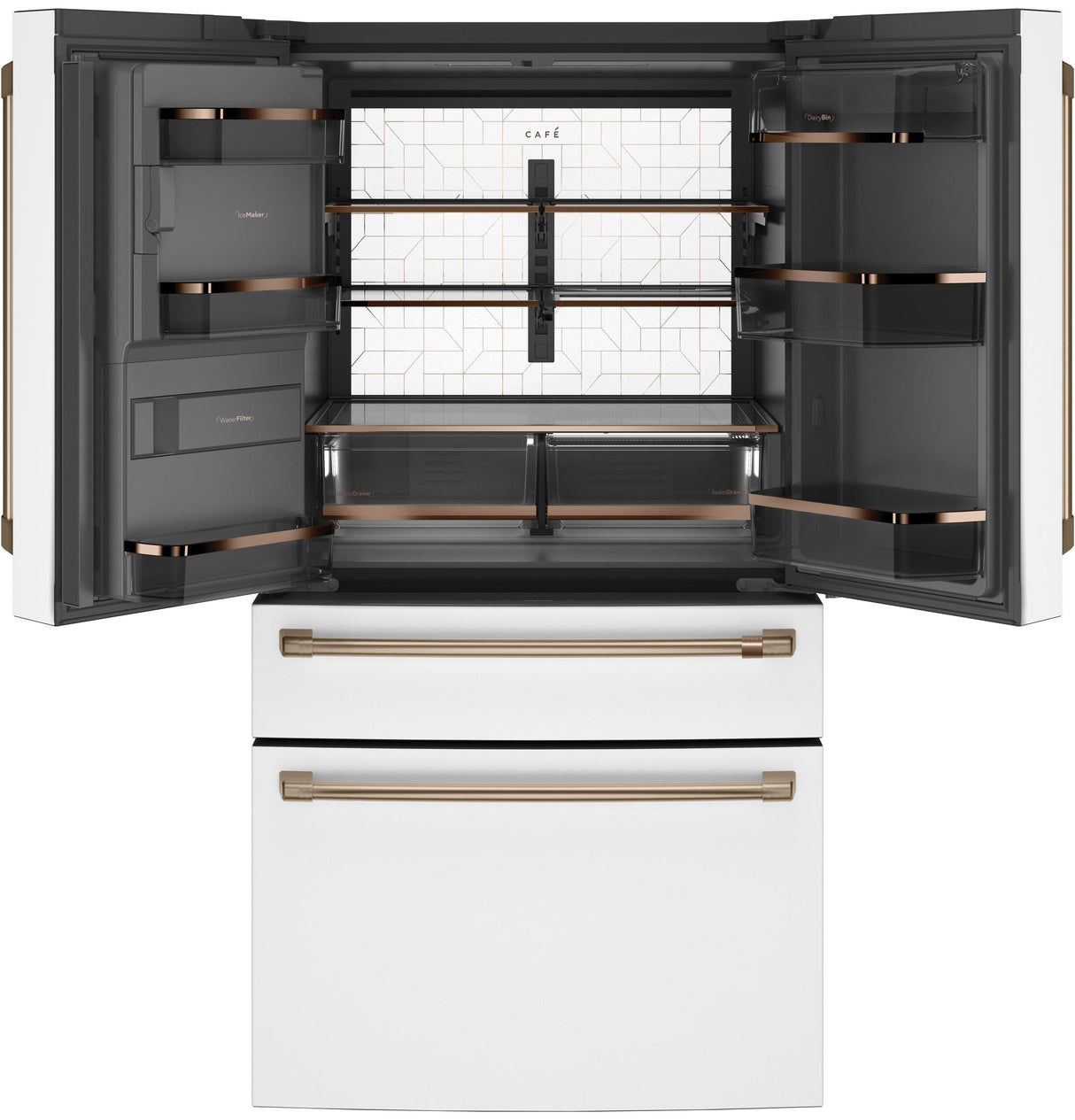 Caf(eback)(TM) ENERGY STAR(R) 27.8 Cu. Ft. Smart 4-Door French-Door Refrigerator - (CVE28DP4NW2)